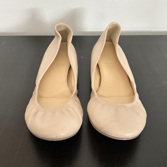 J.Crew Anya Nude Ballet Flat Slip-On Leather Shoes Women’s Size 8.5 - Picture 2 of 10